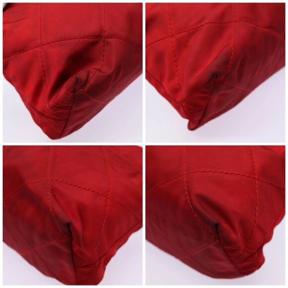 PRADA Pouch Nylon Red Silver Auth - Picture 16 of 16